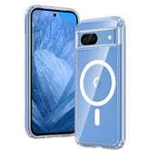 FNTCASE for Google Pixel 8A 6.1 inch Case: Clear Magnetic Military Grade Drop Protective Phone case
